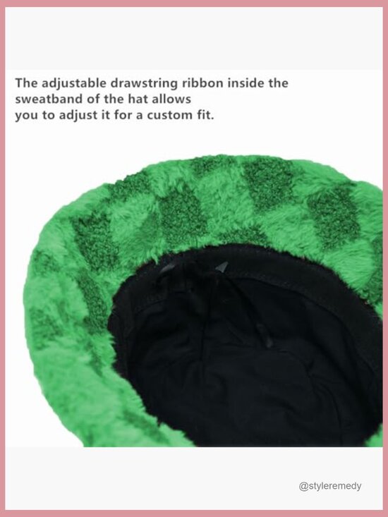 Faux Fur Bucket Hat Adjustable Drawstring Lightweight Windproof main image 4